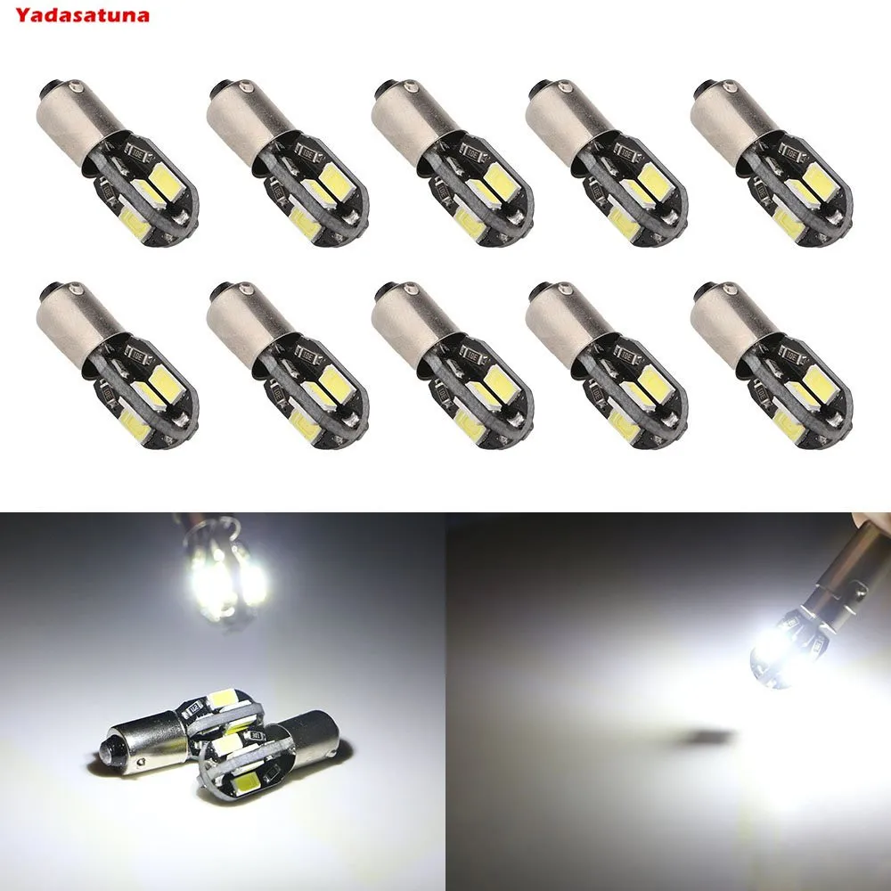 10x AMPOULE 8 LED 5630 SMD BA9S H6W T4W VEILLEUSE BLANC ANTI SANS ERREUR ODB Lampe pour Auto Lampes de rechange Porte lumiere