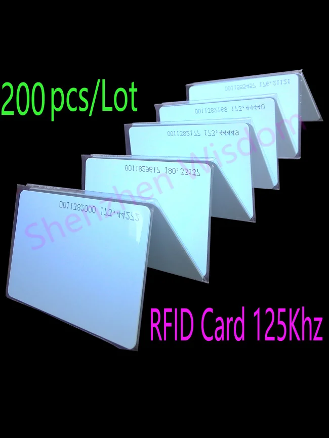 

RFID 125Khz Card EM4100 TK4100 Proximity Smart Card PVC Card RFID Card 200pcs/Lot