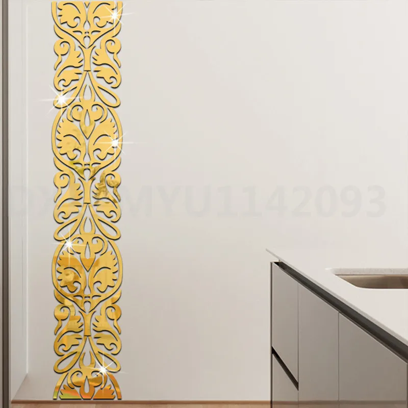 Diy 3D Mirror Wall Sticker Living Room Edge Strip Corner Line Acrylic Home Decoration Stickers for Wall Art Mural Wall Decor