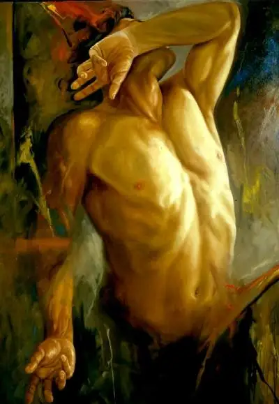 

Hand painted Original Oil painting art gay male nude on Canvas 24"X36"