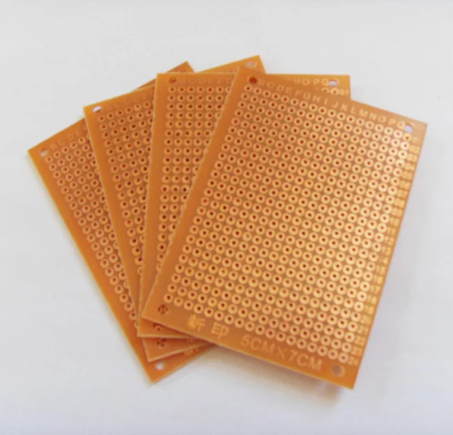 Free Shipping 50pcs/Lot 5x7cm PROTOTYPE PCB Bakelite Plate One Layer 5*7cm Panel Universal Board for DIY