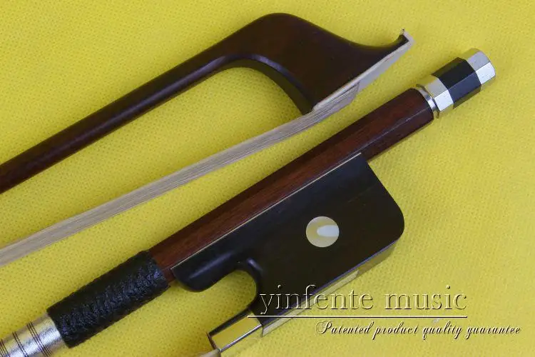 

1 pcs bass Bow Brazil wood Ebony fro g High Quality New #DT- good 4/4 108#