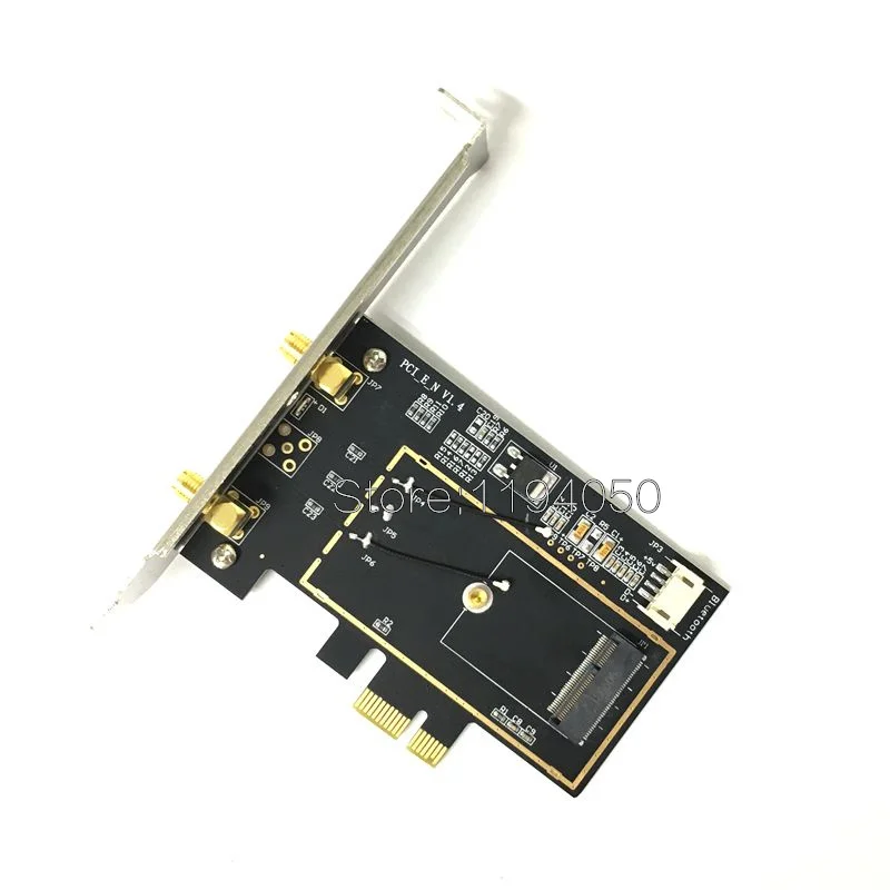 Pci-e PCI Express 1x Adapter Desktop Converter with 2*6dbi TV Antenna for  9260NGW 8260 7260 PCIe NGFF M.2 Wi-Fi Bluetooth