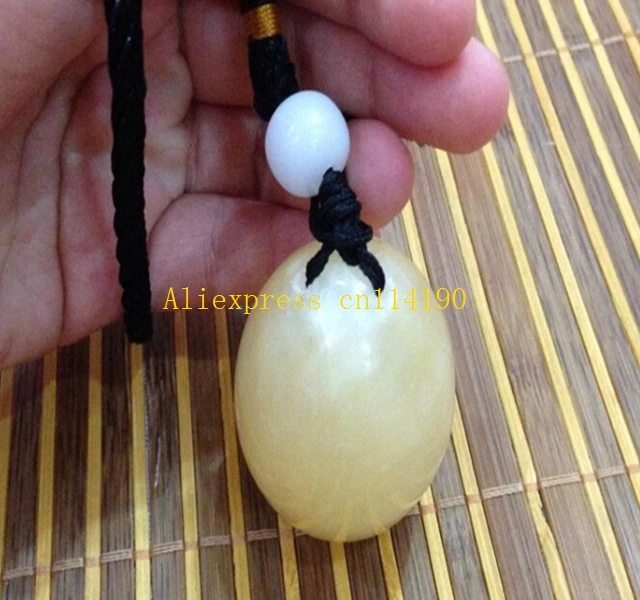 50pcs/lot Free Shipping 50*35mm natural drilled Natural jade eggs For tightening pelvic floor muscle exercise