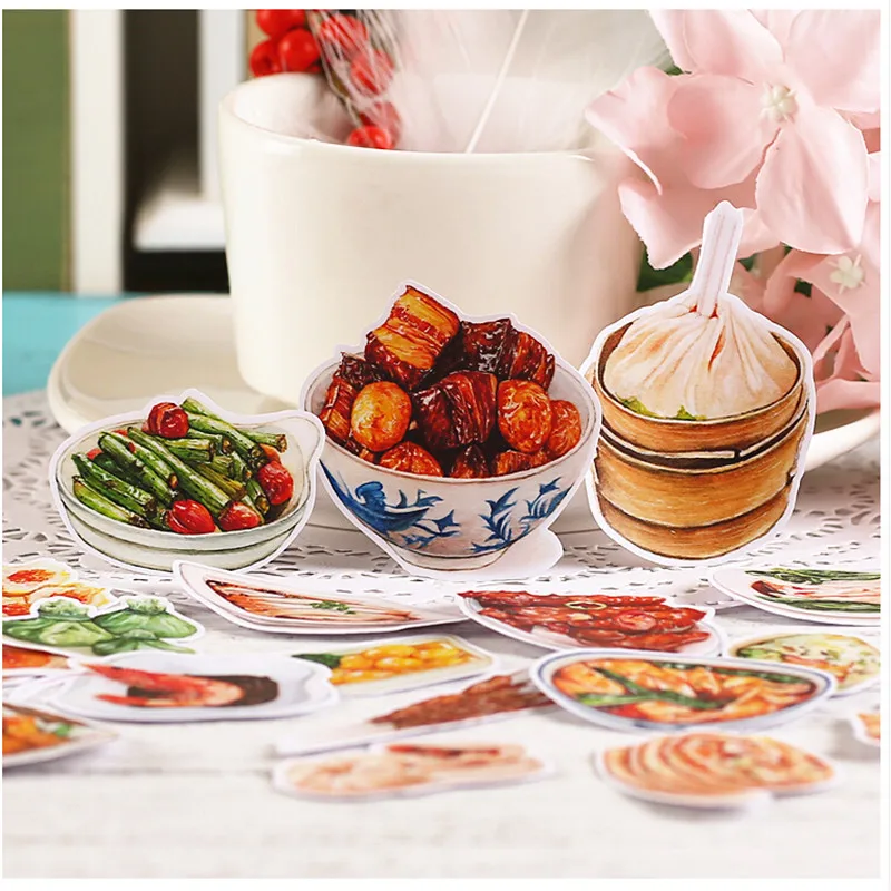 

20pcs Creative Cute Self-made Chinese Snacks/food Scrapbooking Stickers /Decorative Sticker /DIY Craft Photo Albums Kawaii