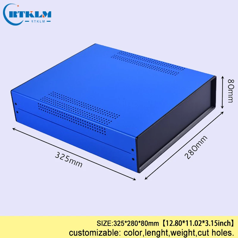 Iron voeding doos elektrische connector behuizing diy draad connection box iron project behuizing instrument geval 325*280 * 80mm