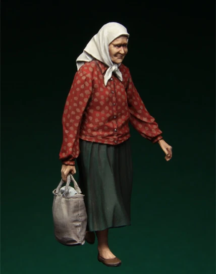 Kit de modèle de figurine en résine pour les réfugiés russes, une vieille femme, non assemblée, haut non peint, 090, 1/35-45, 1941