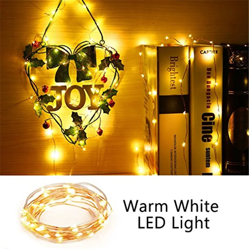 

ECLH 2M 5M 10M 100 Led Strings Copper Wire 3XAA Battery Operated Christmas Wedding Party Decoration LED String Fairy Lights