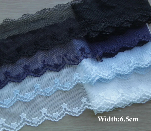 1yard Width:6.5cm Vintage Star Cotton Lace Embroidered Trimming Lace for Garment Scrapbooking (ss-61)