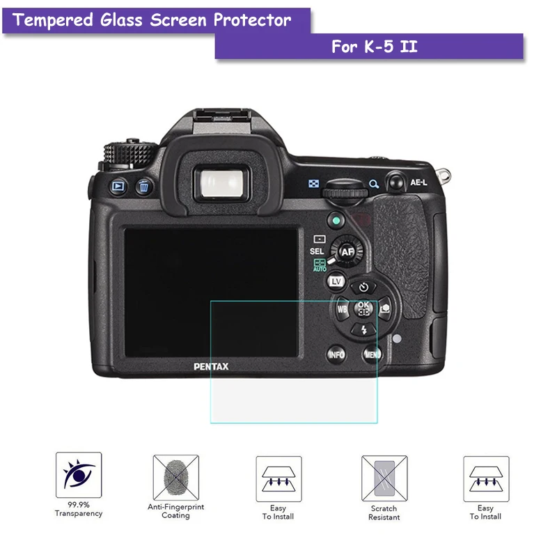 9H Tempered Glass LCD Screen Protector Real Glass Shield Film For Pentax K5-2 K5II K5-II Camera Accessories