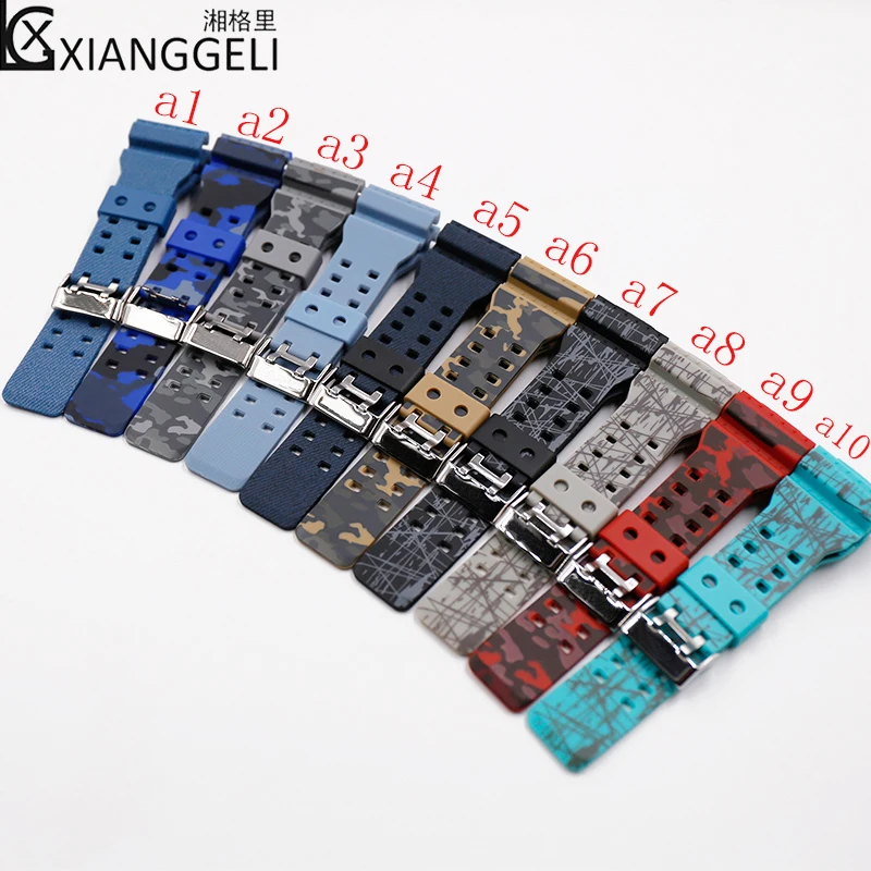 

Resin accessories men's belt For CASIO G-SHOCK GA-110 GA-100 GD-120 GLS100 sports waterproof camouflage rubber watch strap