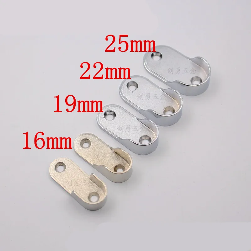 10Pcs/Lot16/19/22/25mm Oval Wall Mount Towel Closet Rod Rail Support Bracket Holder Flange Hanging