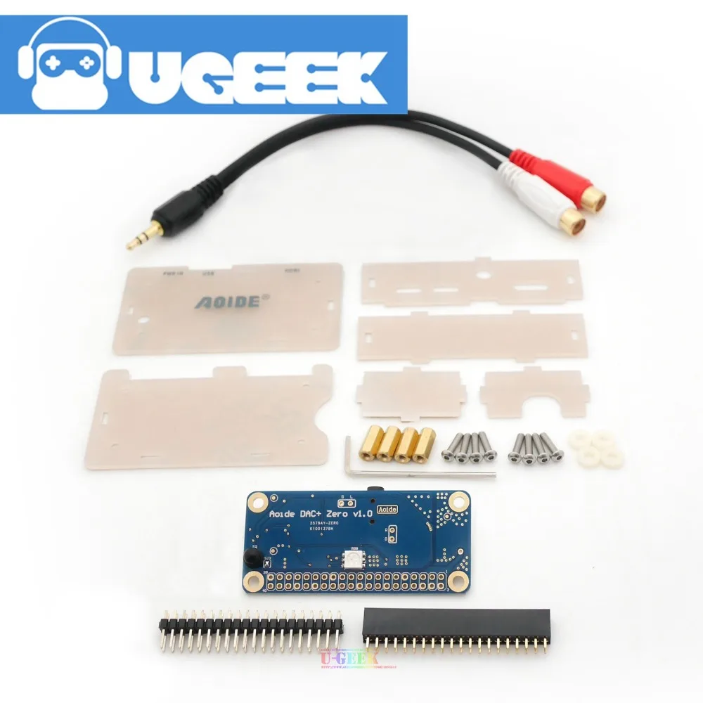 Aoide HiFi DAC plus Soundkarte für Raspberry Pi Null + Frosted Acryl Fall + Audio 3,5 Jack zu 2 RCA Kabel Kit | audio | DIY