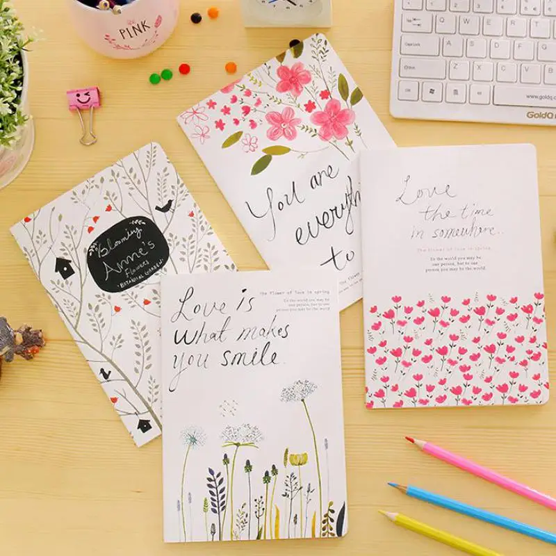 1 pcs Notebook Fashion Hand-painted Pattern Notepad Korea Stationery Creative Cartoon Book school supplies