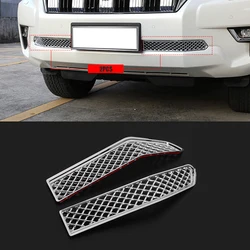 2PCS ABS Chrome Car Insect Screening Mesh Front Lower Grille For Toyota Land Cruiser Prado 150 2018 LC150 FJ150 Trim Accessories