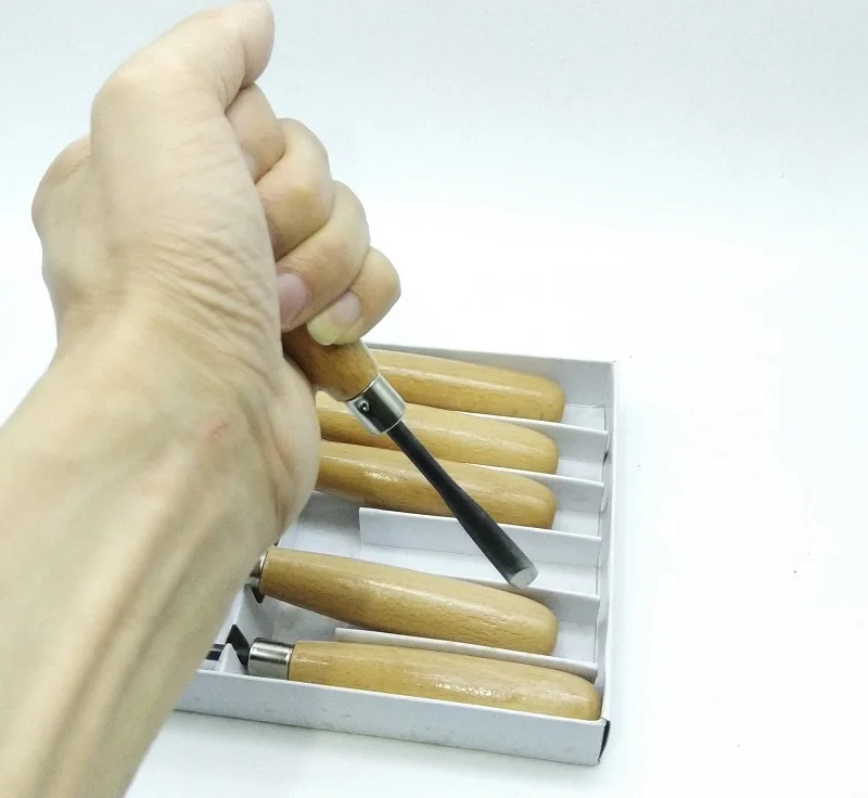 NUOVO 6 Pz/set Xilografia coltello Picchio Strumenti di Intaglio del Legno Chip Dettaglio Scalpello set di strumenti da Falegname