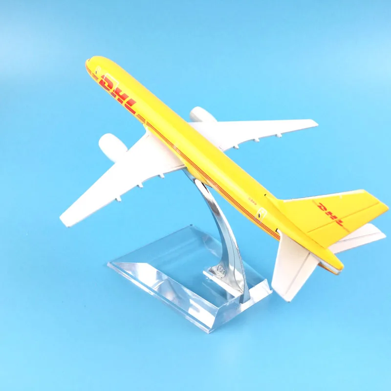 1/400 Scale Yellow DHL Express Delivery Aircraft Boeing 757-200 B757 Diecast Airplanes Model Toys w/Demonstration Base Model Gi