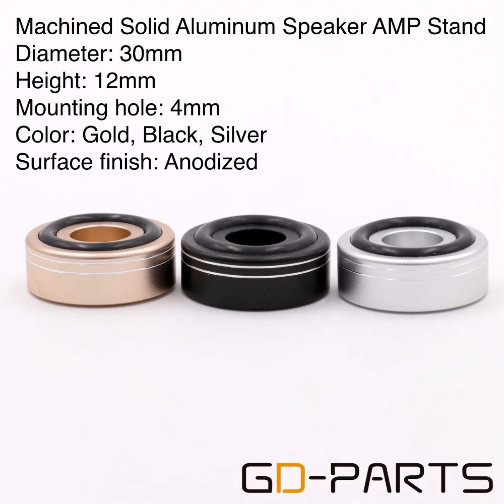 30 มม. * 12 มม. Machined อลูมิเนียมลำโพง AMP แยกเข็มเท้าชั้นฐาน Pad Stand กรวยชื้นสำหรับ hifi Audio CD วิทยุ DAC 1 PC