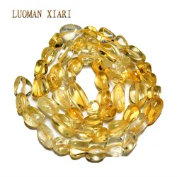 Irregular Straight Hole Natural Citrines Yellow Crystal Stone Beads For Jewelry Making 5-8 mm DIY Bracelet Necklace Strand 15''