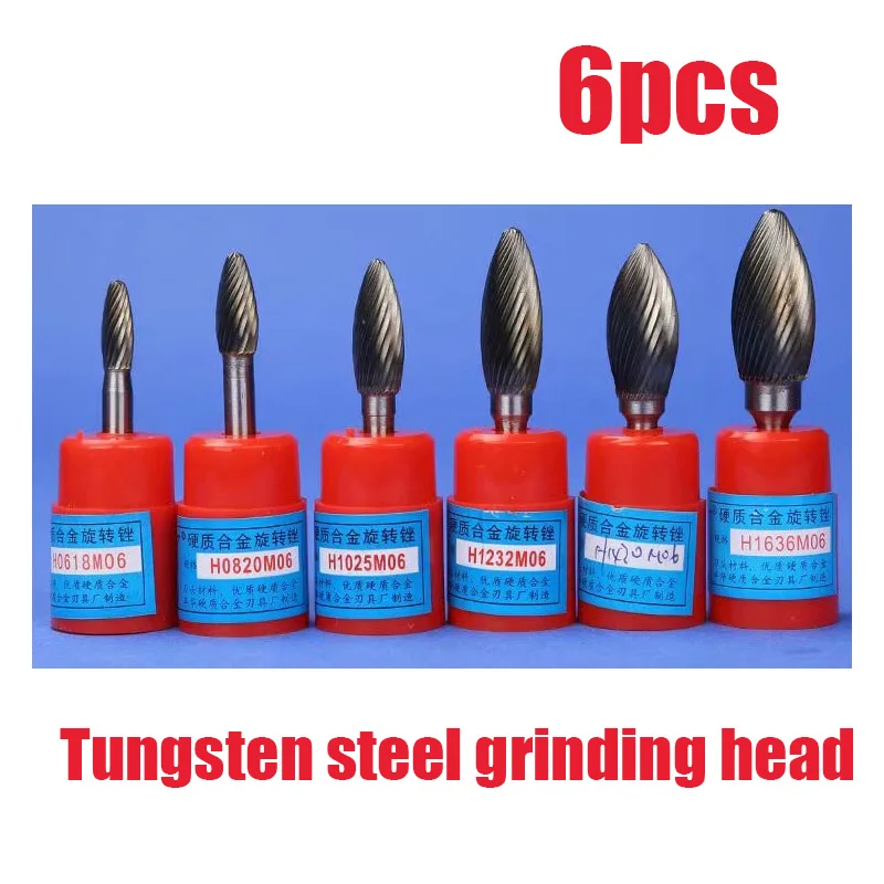 6pcs Tungsten Steel Grinding Head Dremel Accessories, Carbide Rotary Tool CNC Dremel Engraving