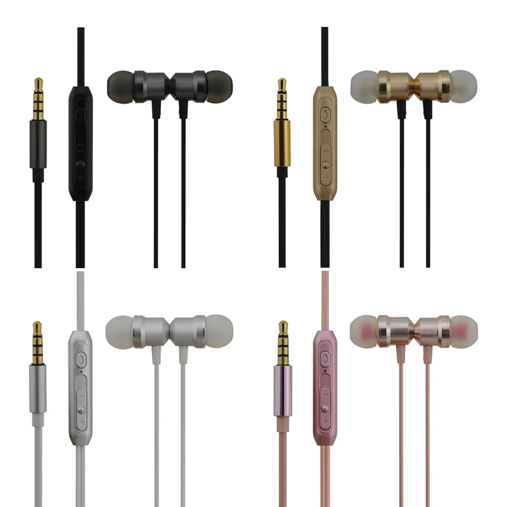 qijiagu 3.5 ملم داخل الأذن سماعة أذن سلكية سماعة تحكم مغناطيسي للكمبيوتر الذكي مع ميكروفون للهاتف MP3 MP4 PC