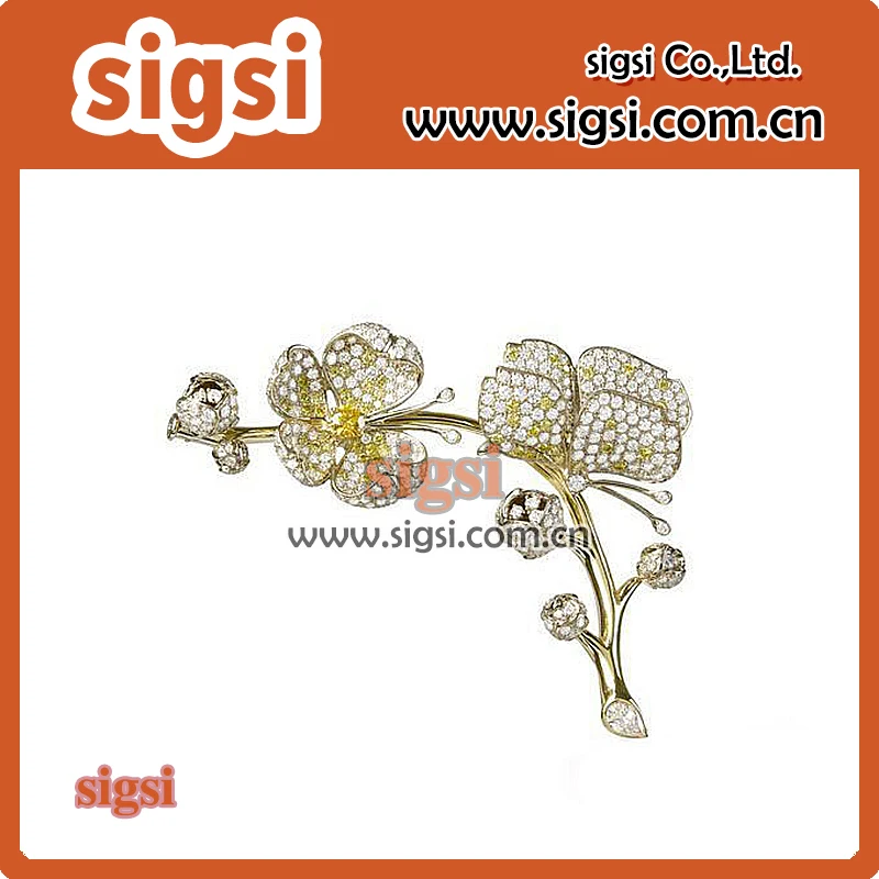 

100pcs wholesale fancy phalaenopsis flower rhinestone crystal brooches pin