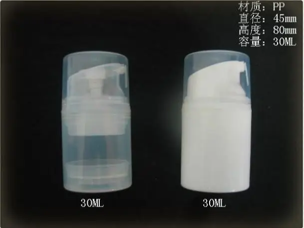 

100pcs 30ml white or clear airless vacuum pump lotion bottle with clear lid ,30 ml vacuum Cosmetic airless bottle