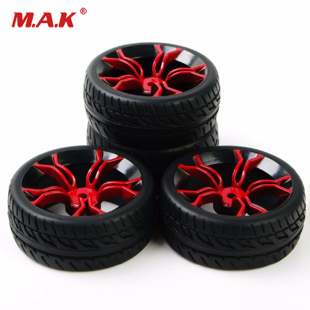 Racing RC 1:10 Flat Rally 4Pcs HPI On Road Car Tire Wheel Rims HSP For 1/10 RC Car Tires Accessory