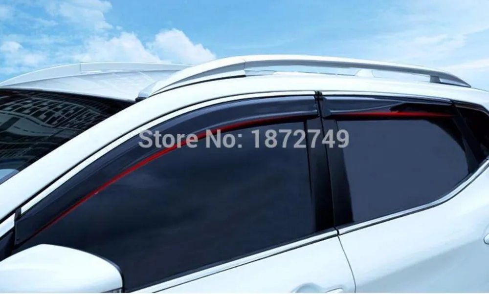 

For NISSAN QASHQAI J11 2015 2016 Car Window Visor Vent Shade Rain/Sun/Wind Guard Trim Exterior Car Parts 4pcs with logo