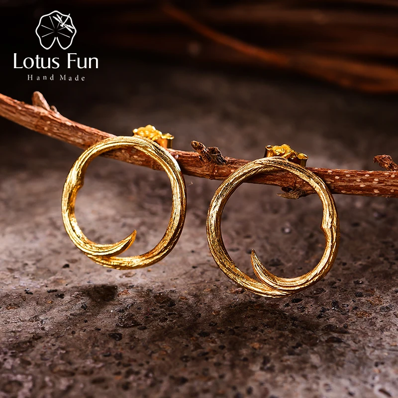 

Lotus Fun Real 925 Sterling Silver Natural Creative Handmade Fine Jewelry Unique Thorns Stud Earrings for Women