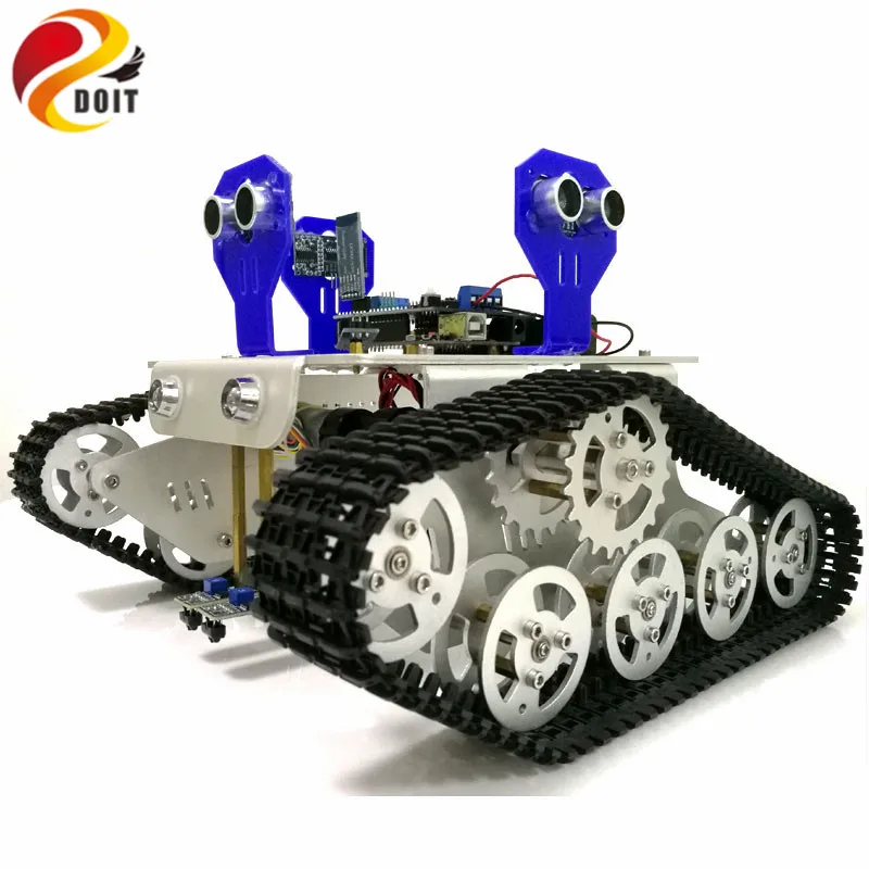 블루투스 제어 스마트 로봇 탱크 섀시, UNO R3 보드, 모터 드라이브 실드, 추적 및 장애물 회피용