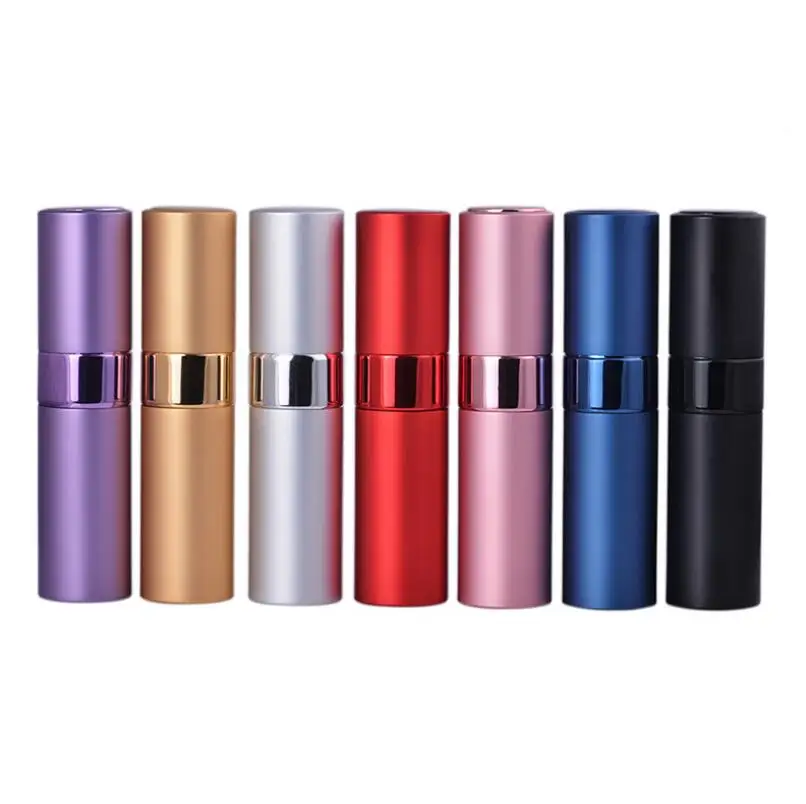 8ML Portable Rotary Spray Bottle Anodized Aluminum Perfume Bottles Makeup Glass Perfume Bottling Tube LX1344