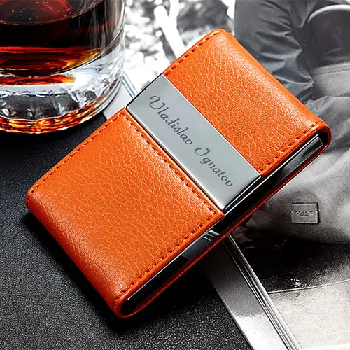 Custom Lettering Big Capacity Travel Card Wallet Men Women Credit ID Card Holder Business Card Case Metal Wallet Cardholder - Image 3
