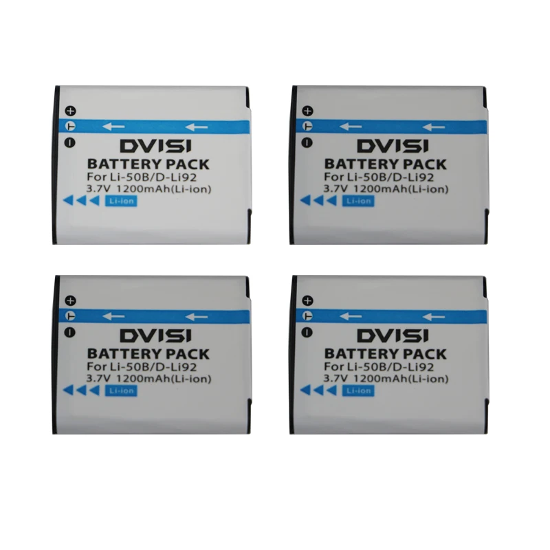 4Pcs 1.2Ah Li-50B D-Li92 DB-100 CNP-150 Camera Battery for OLYMPUS SP 810 800UZ u6010 u6020 u9010 SZ14 SZ16 D755 u1010 SZ30