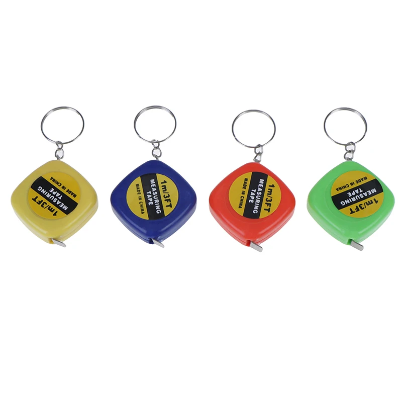 1pc 1m/3ft Easy Retractable Ruler Tape Measure Mini Portable Pull Ruler Keychain