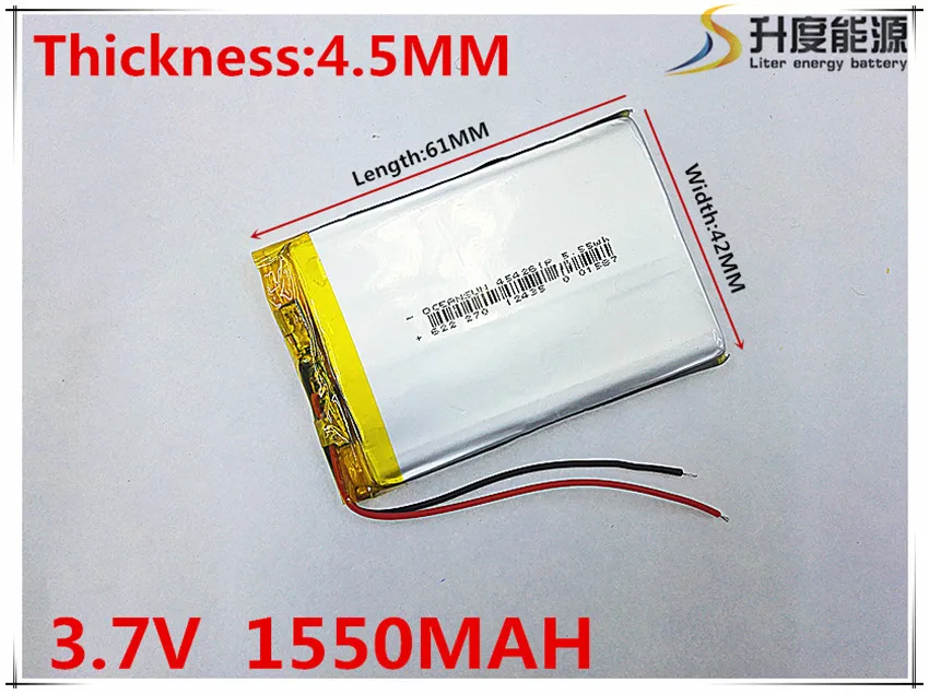 3.7V 1550mAh 454261 Lithium Polymer Li-Po li ion Rechargeable Battery cells For Mp3 MP4 MP5 GPS mobile tablet battery