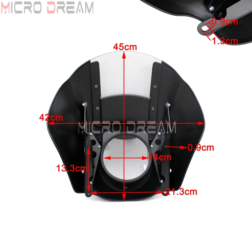 Motorcycle Quarter Headlight Fairing Clear Windscreen w/ Bracket Kit For Harley Sportster 1200 Iron 883 XL883N 1988-2016