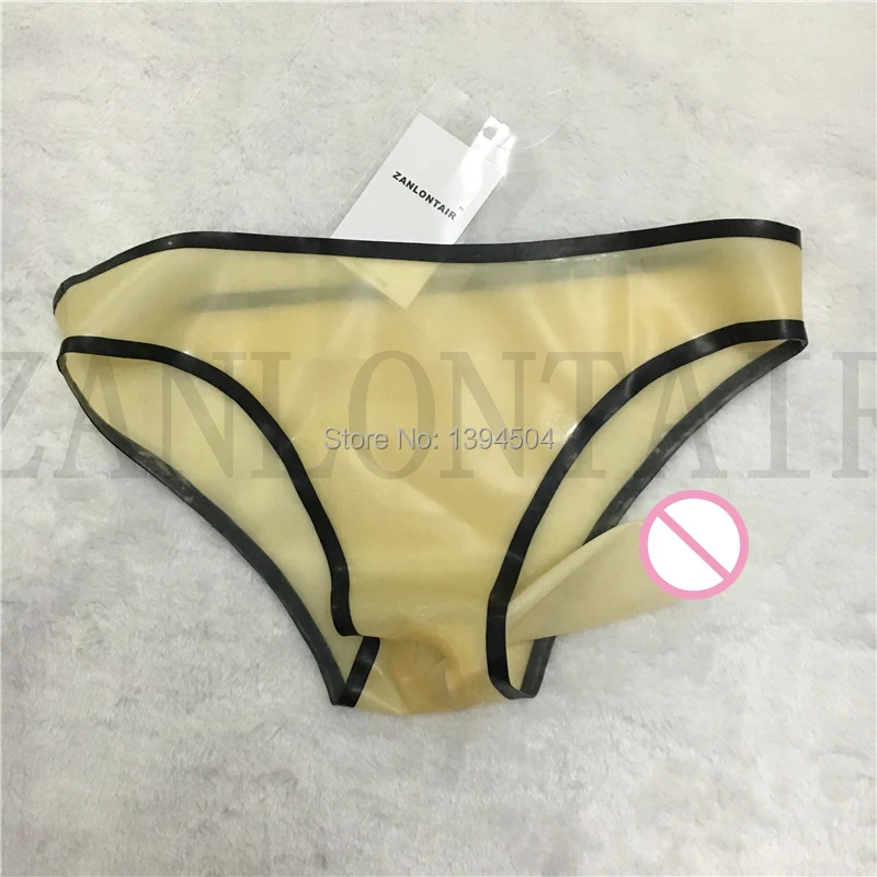 2017 cekc calzino Sexy intimo femminile in lattice pantaloncini trasparenti da donna con un pene preservativo pantaloni JJ set mutande Fetish