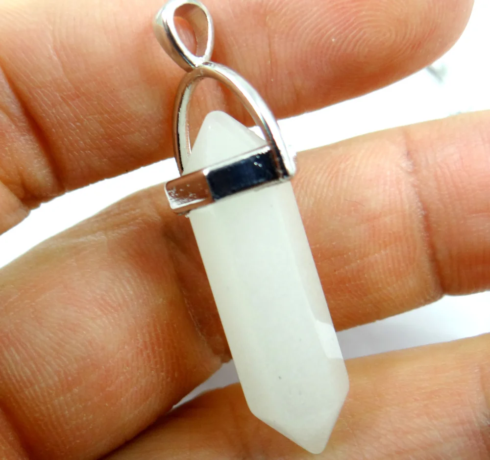 Natural stone Glow in the Dark Luminous Quartz Crystal Turquoises Pendant for diy Jewelry making necklace Accessories1pc image 3