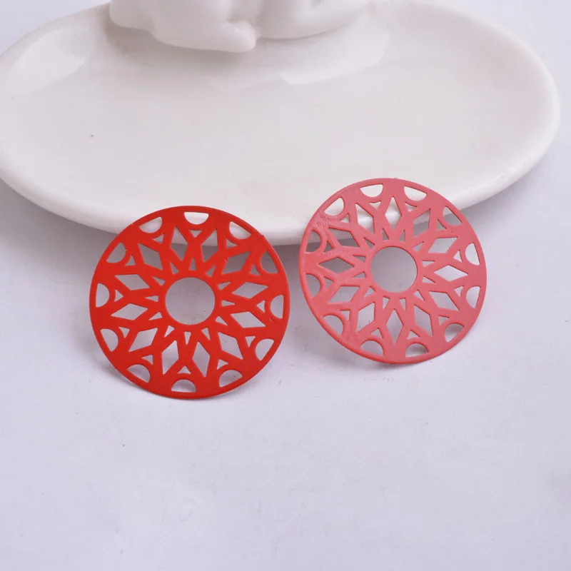 30 Stück AB4464 33mm runde Messinganhänger Estampes rondes Pendants – Detail 3