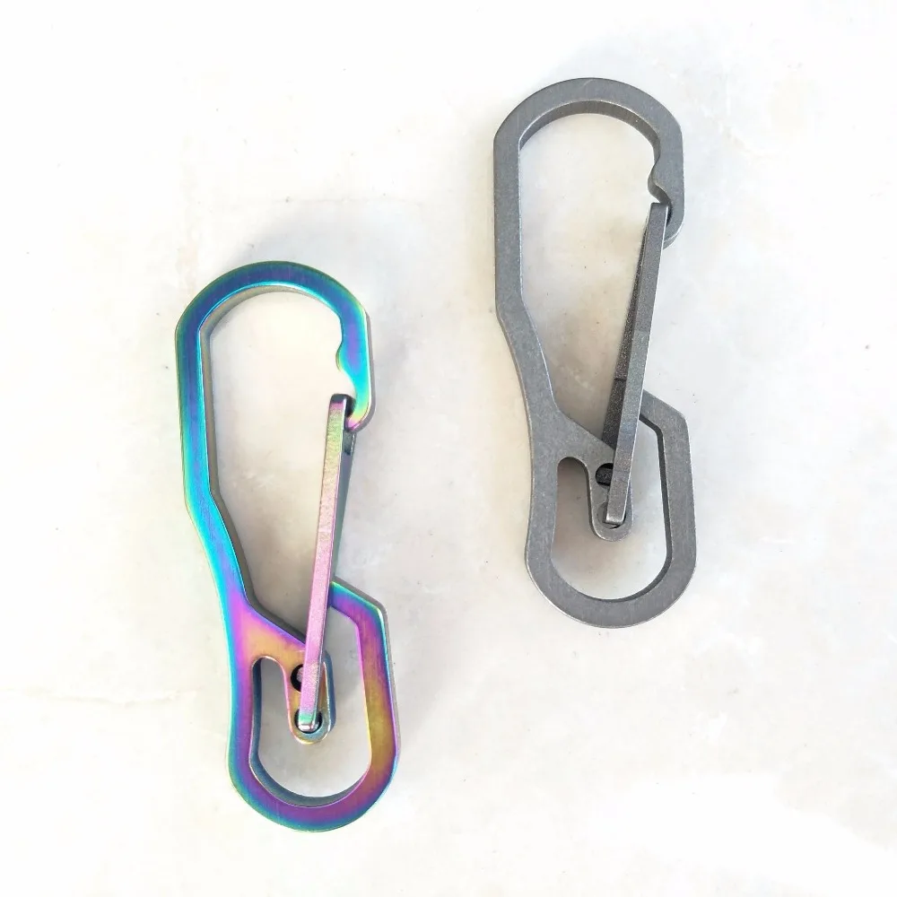 EDC Titanium Alloy Hooks Mechanic Press The Key Ring Elastic Ring Fast Hanging Outdoor Multi - Functional Mountaineering Buckle