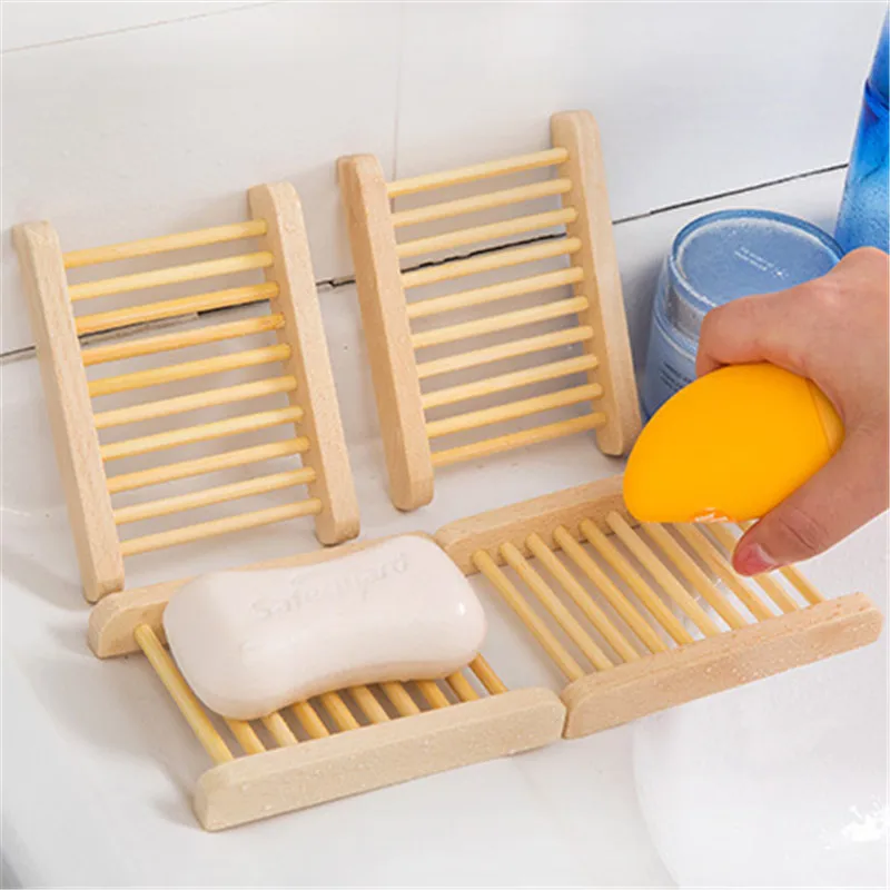 200pcs/lot Wholesale Wooden Soap Dishes Bathroom Soap Tray Soap Holder Soapbox