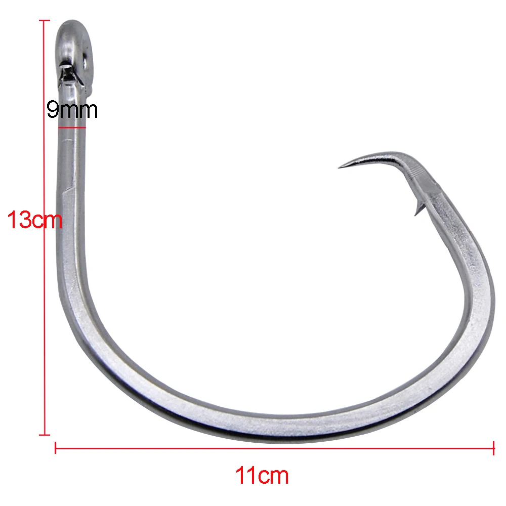 shaddock fishing 1pcs 120g 39960 Stainless Steel Fishing Hooks White Thick Tuna Circle Bait Fishing Hook Size 28/0