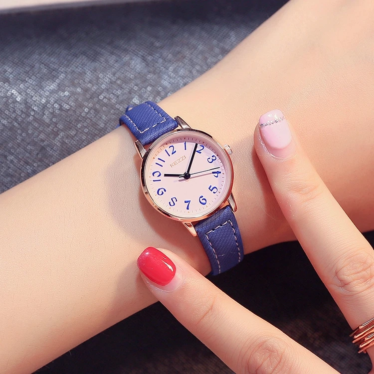 Fashion wild student watch ladies Korean version of the digital simple college wind belt women's watch small fresh watch