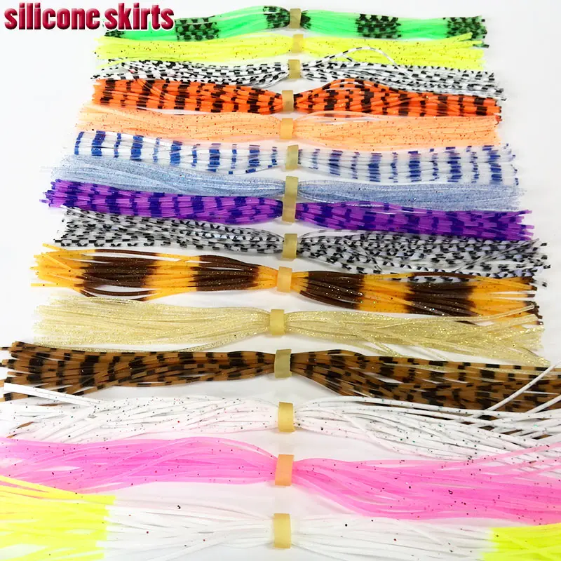 2020hot 15Bundles silicone skirts fly tying materials DIY spinnerbaits, jig lures squid rubber 15 colors