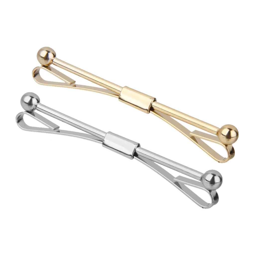 2 Piece Necktie Shirt Tie Collar Pin Tie Clip Clasp Bar Brooch Men Accessory for Anniversary Party Business Meeting
