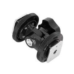 Mcoplus Rotatable Dual Hot Shoe Adapter Bracket Holder Mount For LED Video Light DSLR Camera Hotshoe Adapter