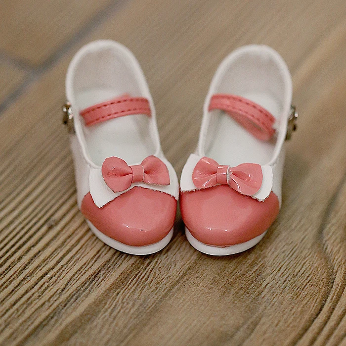 D01-P158 children handmade toy 1/3 1/4 Doll Accessories BJD/SD doll shoes Candy bow stitching shoes 1pair