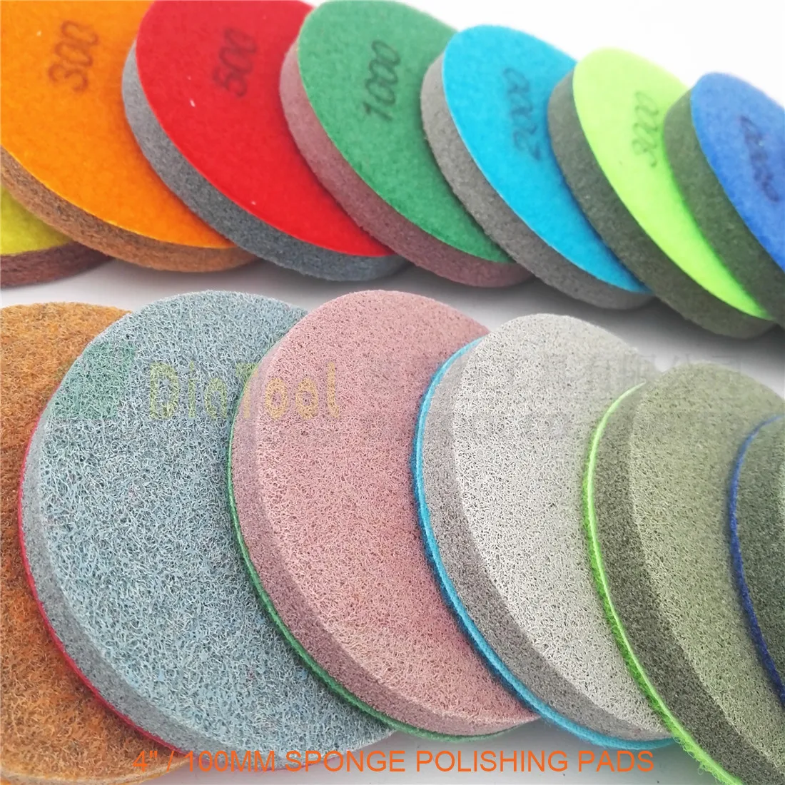 SHDIATOOL 10pcs/pk 4inch Sponge Polishing Pads Stone Sanding Disc For Soft Stone Marble Artificial Stone Terrazzo Diameter 100mm