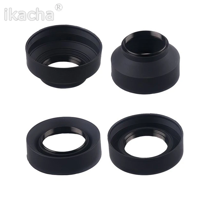 Universal 49 52 55 58 62 67 72 77mm Sony DSIR 카메라 렌즈 용 Nikon 용 3 단계 3 in1 접이식 고무 접이식 렌즈 후드